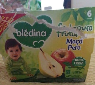Tacinha Fruta Blédina:100% Maçã/Pêra