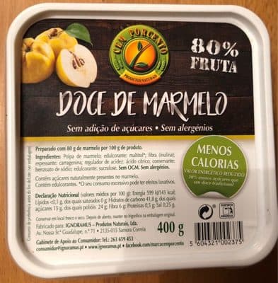 Marmelada Cem Porcento sem Açúcar Adicionado