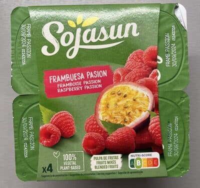 Sojagurte Sojasun Framboesa e Maracujaá