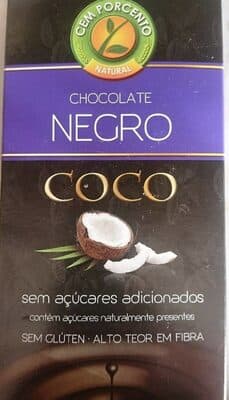 Chocolate Cem Porcento Negro com Côco