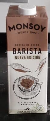 Bebida Aveia Monsoy Barista sem Açucar BIO