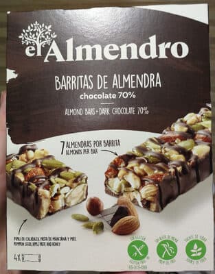 Barras de Cereais El Almendro Chocolate Negro 70%