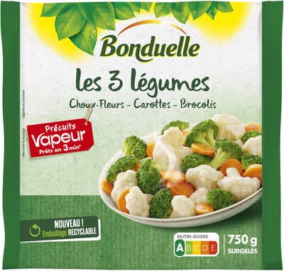 Legumes Bonduelle a Vapor Couve Florcenoura e Brócolos