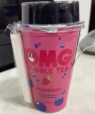 Bubble Tea Omg Framboesa com Bolhas Mirtilo