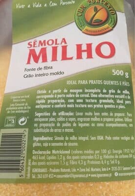 Sêmola Cem Porcento Milho Integral