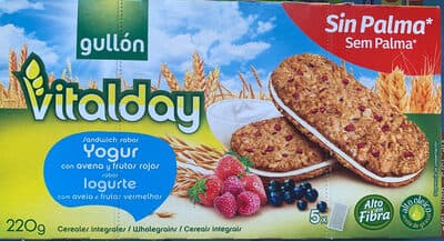 Bolacha Gullon Vitalday Recheio Iogurte Frutos Vermelhos