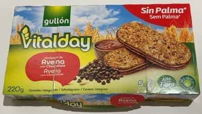 Bolacha Gullon Vitalday Chips Choco Recheio Avelã