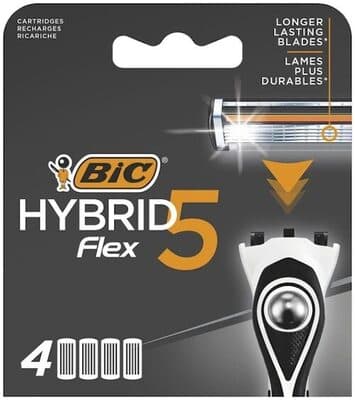 Lâmina BIC Hybrid Descartável FLEX5 4 Recargas