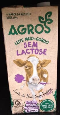 Leite sem Lactose Agros Meio Gordo