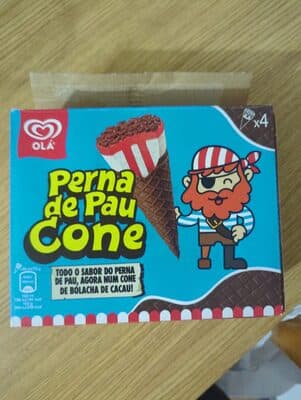 Gelado Olá Perna de Pau Cone