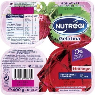 Gelatina Nutrégi Morango