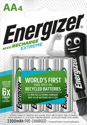 Pilhas Recarregáveis Energizer Extreme AA 2300mah Pack