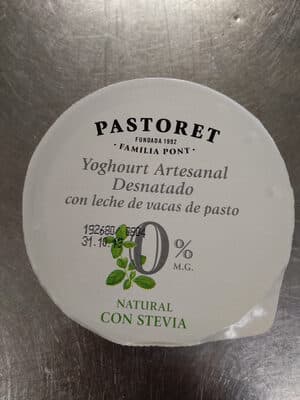 Iogurte Pastoret Natural com Stevia 0% Gordura