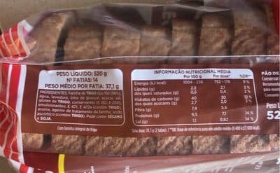Pão Forma Panrico com Côdea Torradas Integral