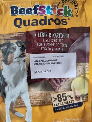 Snacks para Cão Vitakraft Beef Stick Quadros com Figado e Batata