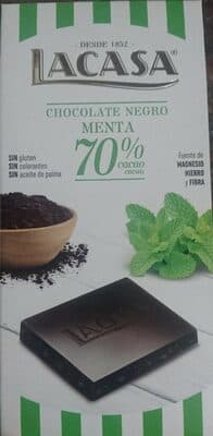 Tablete Lacasa 70%cacau e Menta
