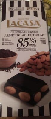 Tablete Lacasa 85%cacau Amêndoa Inteira
