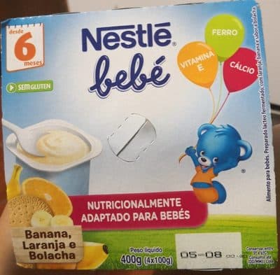 Infantil Nestlé Bebé Banana Laranja e Bolacha