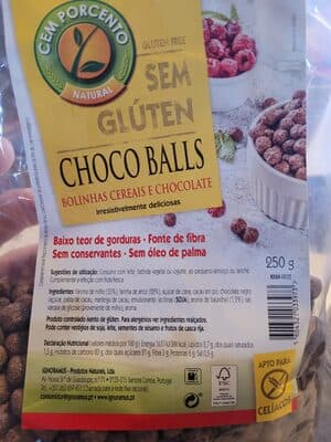 Cereais Cem Porcento Choco Balls sem Glúten