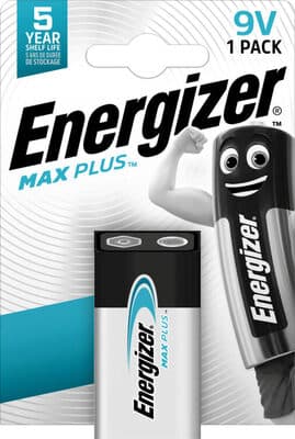Pilhas Max Plus Energizer 9 V 6LR61 Pack 1 Unidade