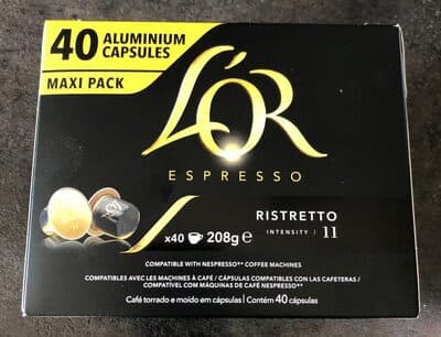 Cápsulas L'Or Espresso Compatível Nespresso Café Ristretto Intensidade 11