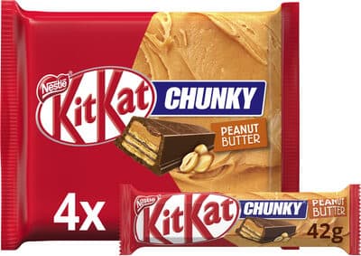 Snack de Chocolate KitKat Chunky Manteiga Amendoim