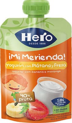 Saqueta Fruta Hero Bluey Iogurte Banana e Morango