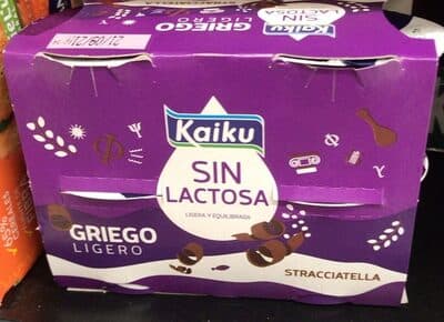 Iogurte Kaiku sem Lactose Grego Stracciatella