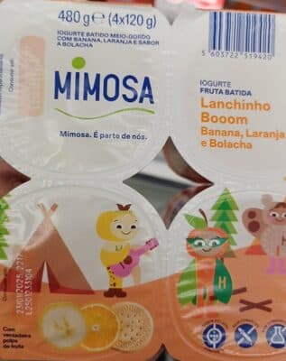 Iogurte Mimosa Batido Polpa Banana e Laranja