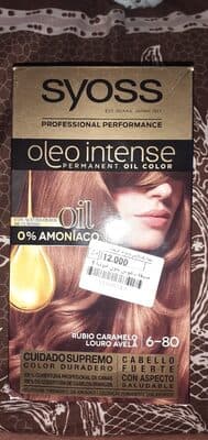 Coloração Syoss Óleo Intense 6 - 80 Louro Avelã