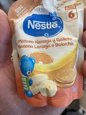 Sobremesa Nestlé Bananalaranja e Bolacha