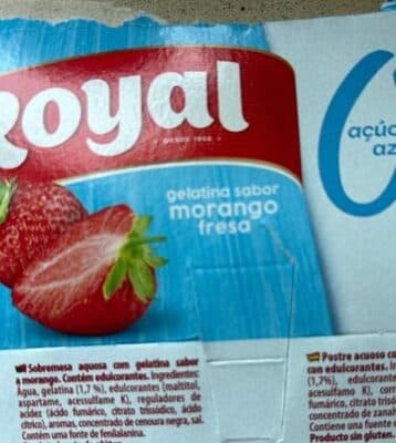 Gelatina Royal Morango 0% de Açúcar
