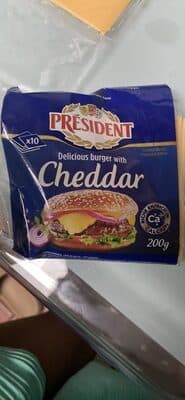 Queijo Fundido Cheddar President 10 Fatias