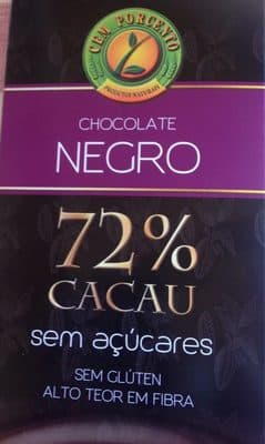 Tablete Chocolate Cem Porcento 72% Cacau sem Açúcar