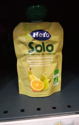 Saqueta Fruta Hero Solo BIO Banana Pera Laranja