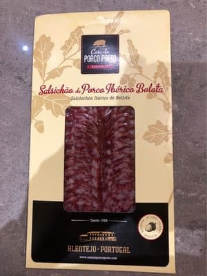 Salsichão Porco Ibérico Bolota Casa do Porco Preto Fatias