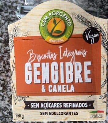 Biscoitos Cem Porcento Gengibre e Canela