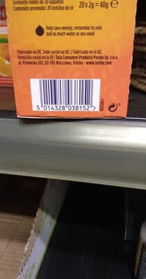 Infusão Tetley Laranja e Pêssego 20 Saq