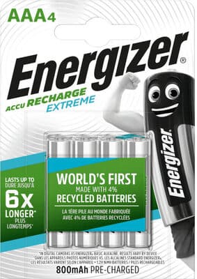 Pilhas Recarregáveis Energizer Extreme AAA 800mah Pack
